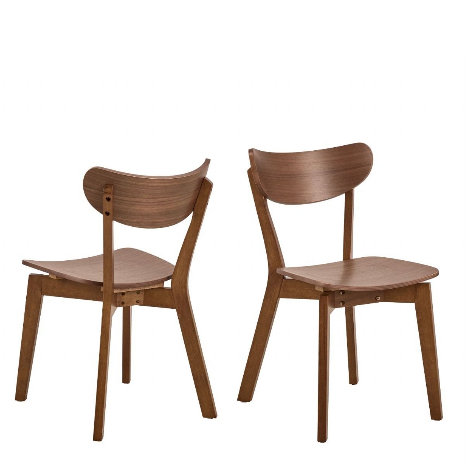 Roxby Round Dining Table in Walnut 120x76cm includes 4 Roxby Dining Chairs in Walnut