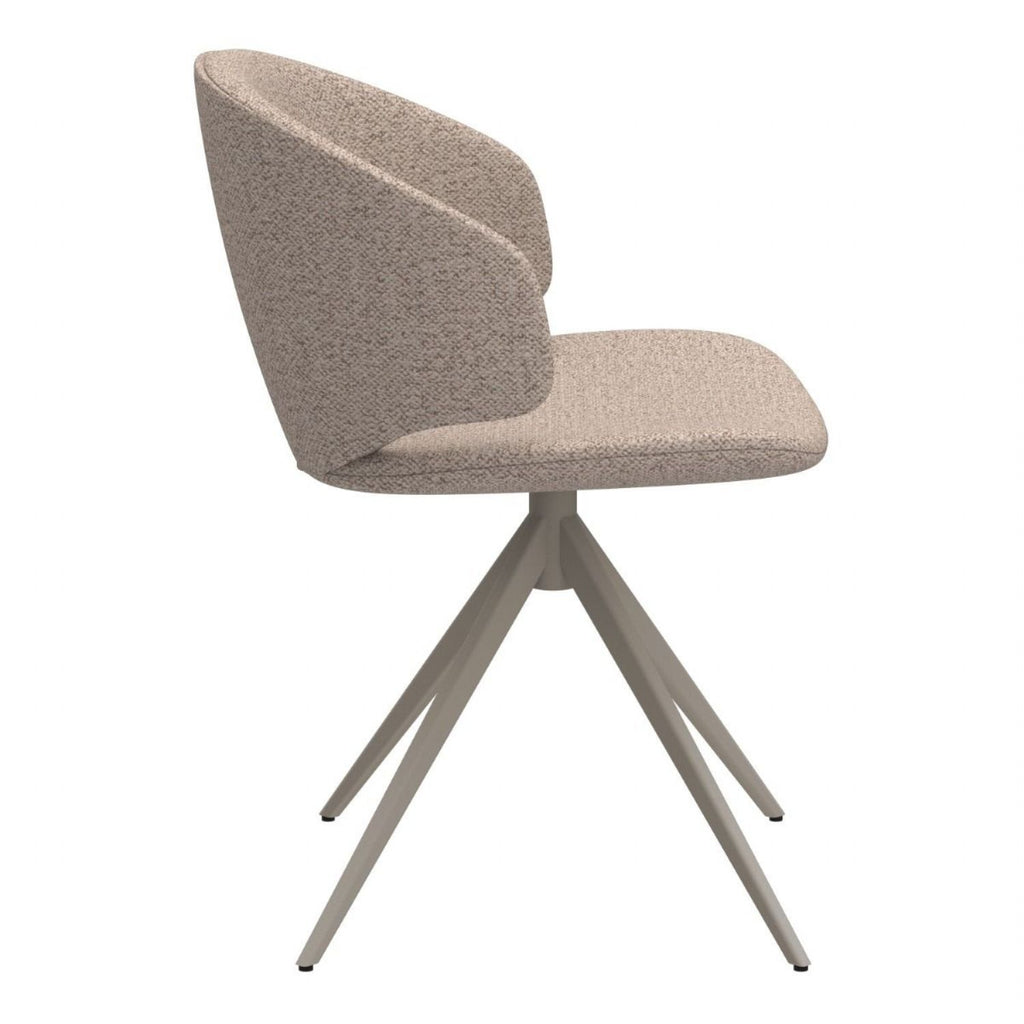 Ibiza Round Beige Dining Table with 4 Ella Swivel Cream Dining Chair
