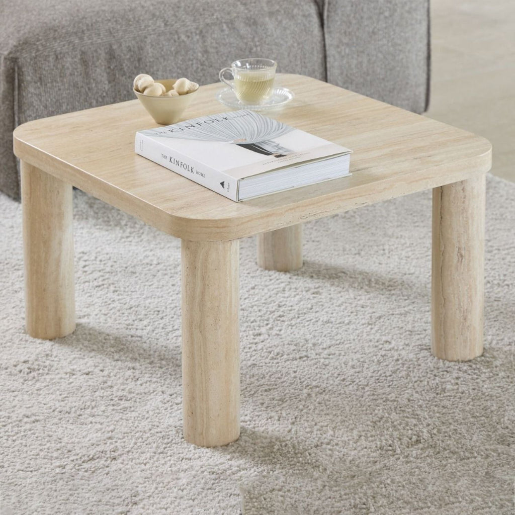 Solano Square Coffee Table in Light Travertine 60x60cm