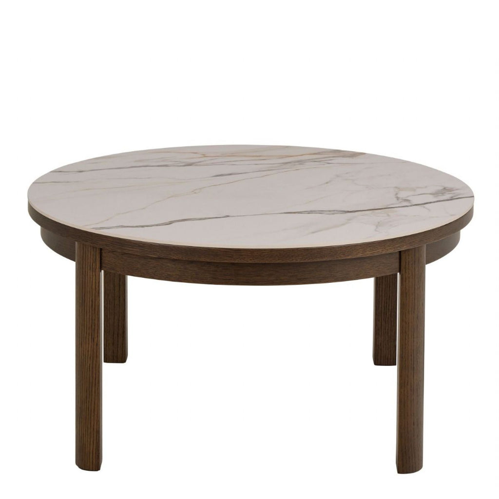 Southampton Round Coffee Table in Cream Ceramic 90x45cm