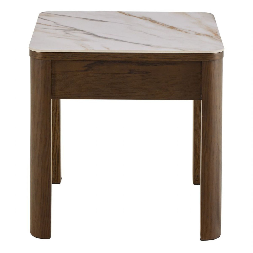 Southampton Square Side Table 1 Drawer in Cream Ceramic