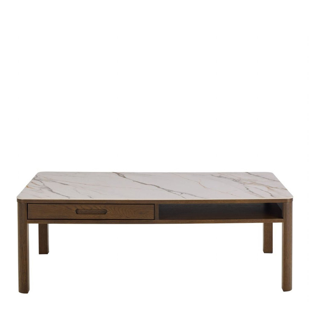 Southampton Rectangular Coffee Table 1 Drawer 1 Shelf in Cream Ceramic