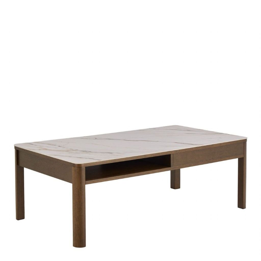 Southampton Rectangular Coffee Table 1 Drawer 1 Shelf in Cream Ceramic