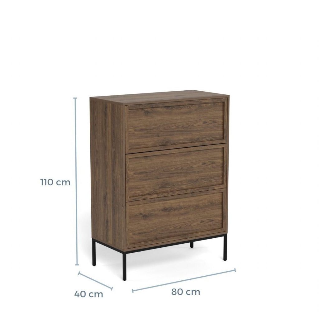 Palmdale 3 Drawer Chest in Smoked Oak