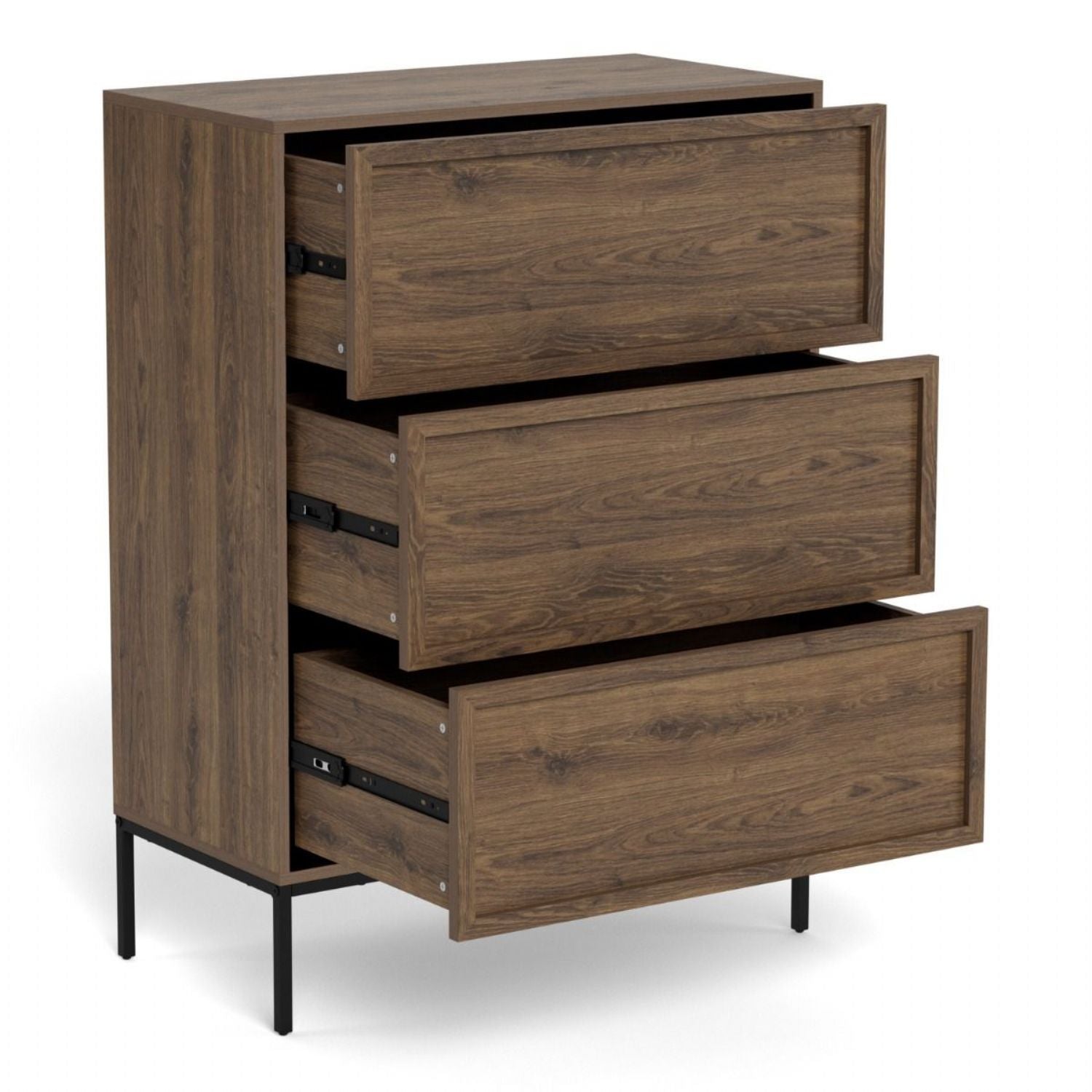 Palmdale 3 Drawer Chest in Smoked Oak
