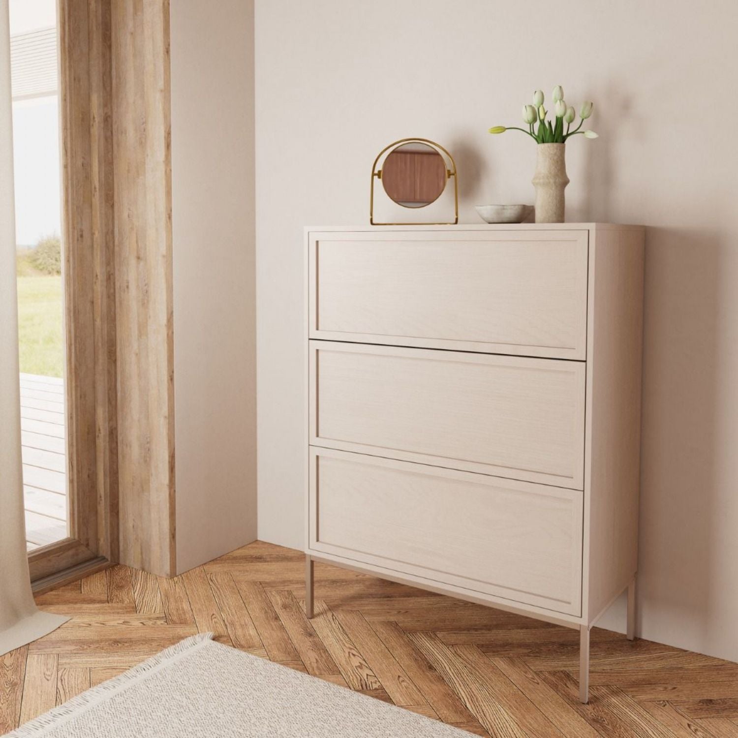 Palmdale 3 Drawer Chest in Grey