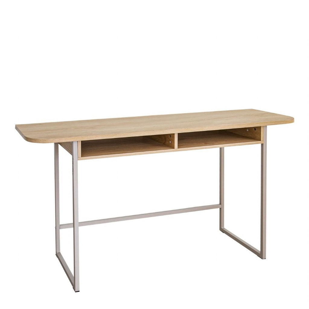 Darlington Console Table With 2 Open Shelves and Oak Top