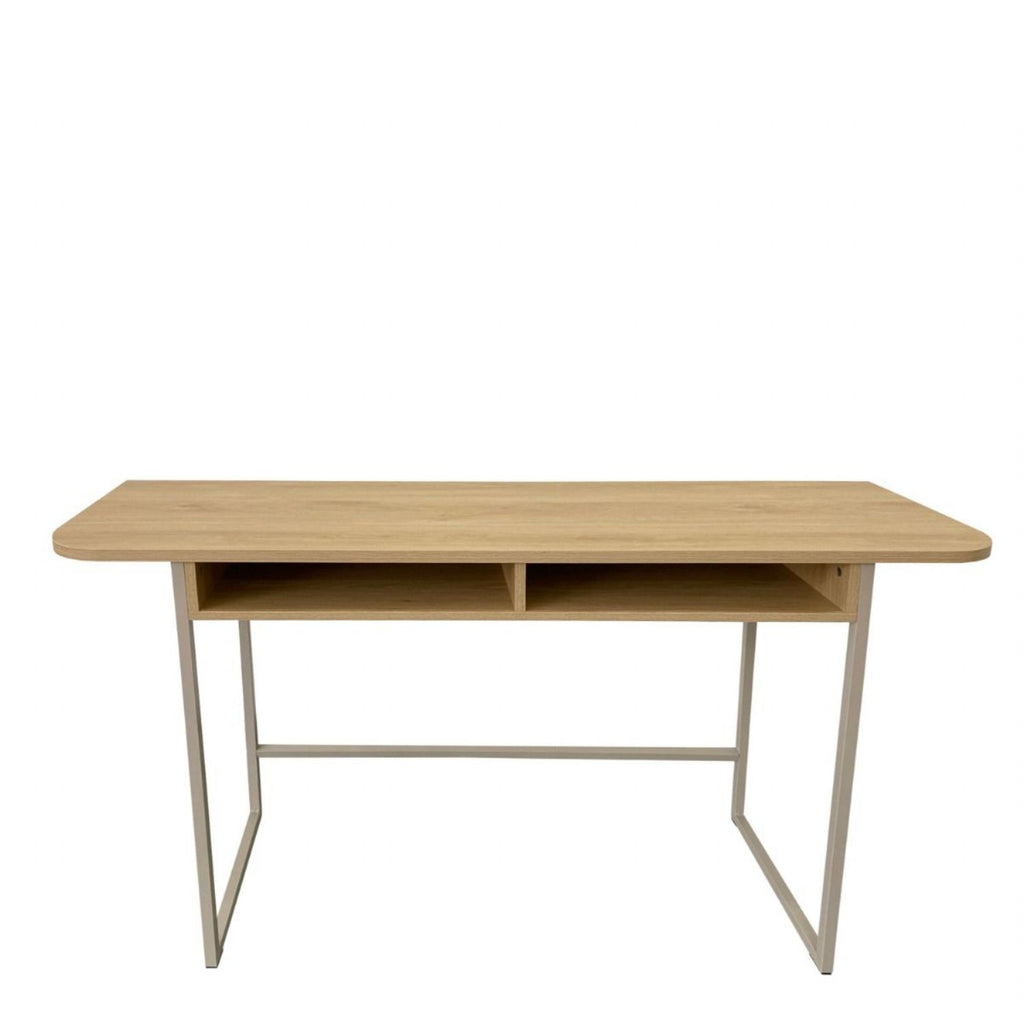 Darlington Console Table With 2 Open Shelves and Oak Top