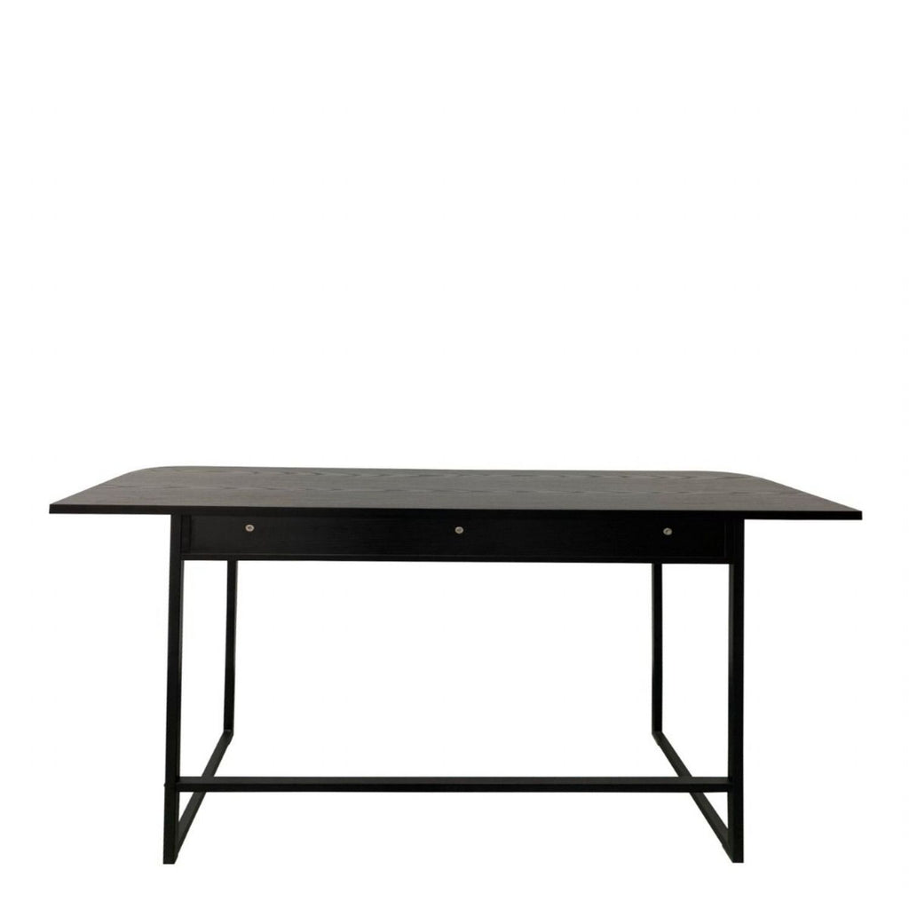 Darlington Console Table With Open Shelf and Oak Top in Black