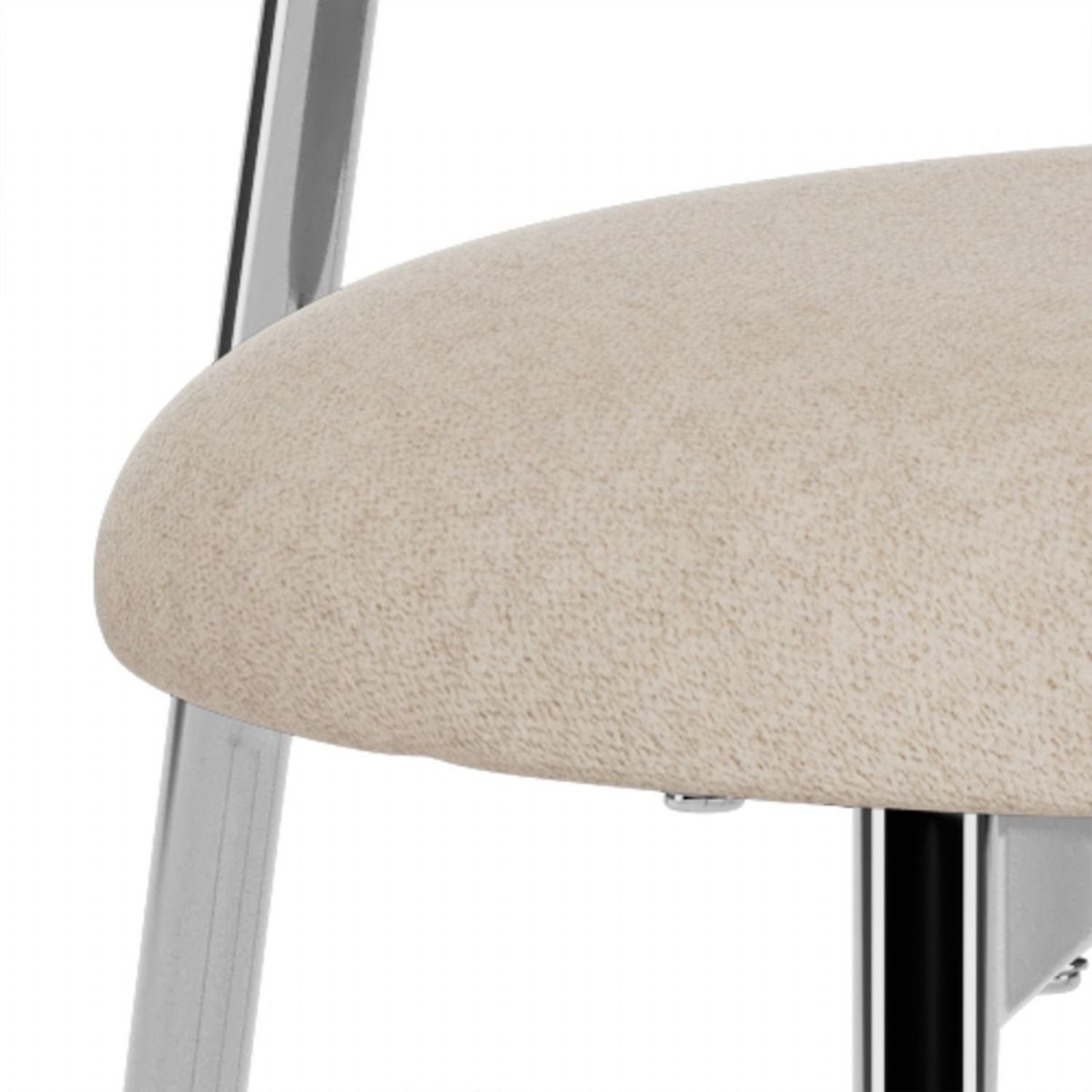 Lyric Dining Chair in Sand Fabric & Chrome Base (Set of 2)