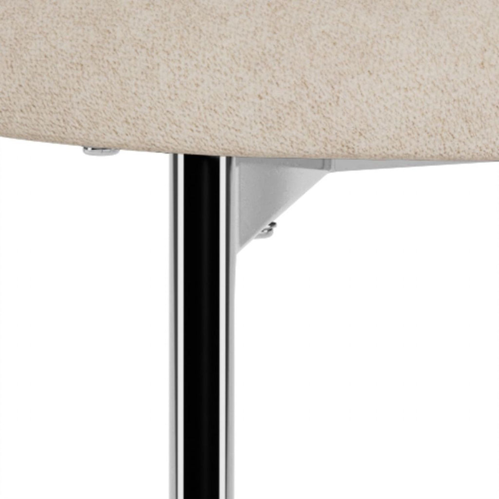 Lyric Dining Chair in Sand Fabric & Chrome Base (Set of 2)