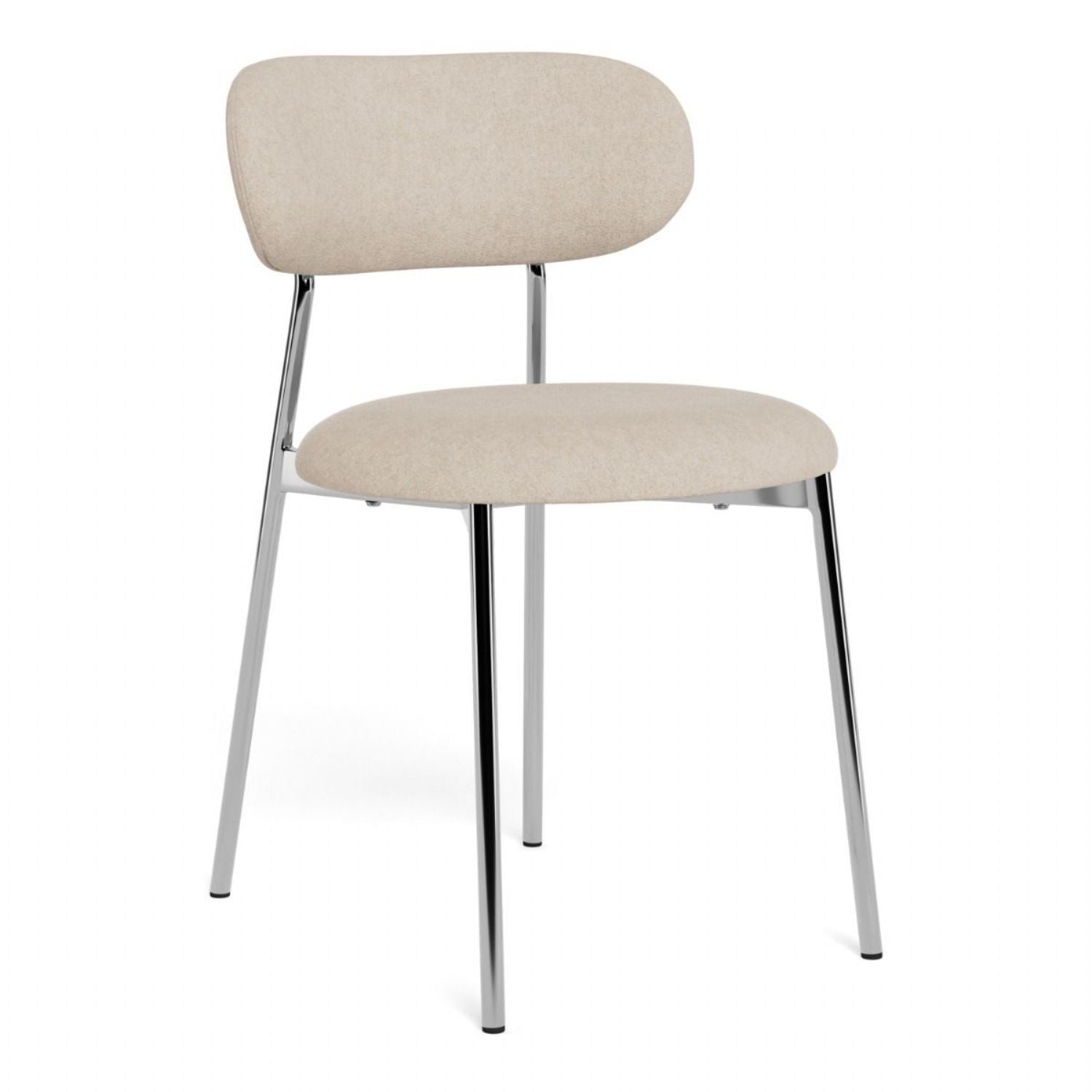 Lyric Dining Chair in Sand Fabric &amp; Chrome Base (Set of 2)