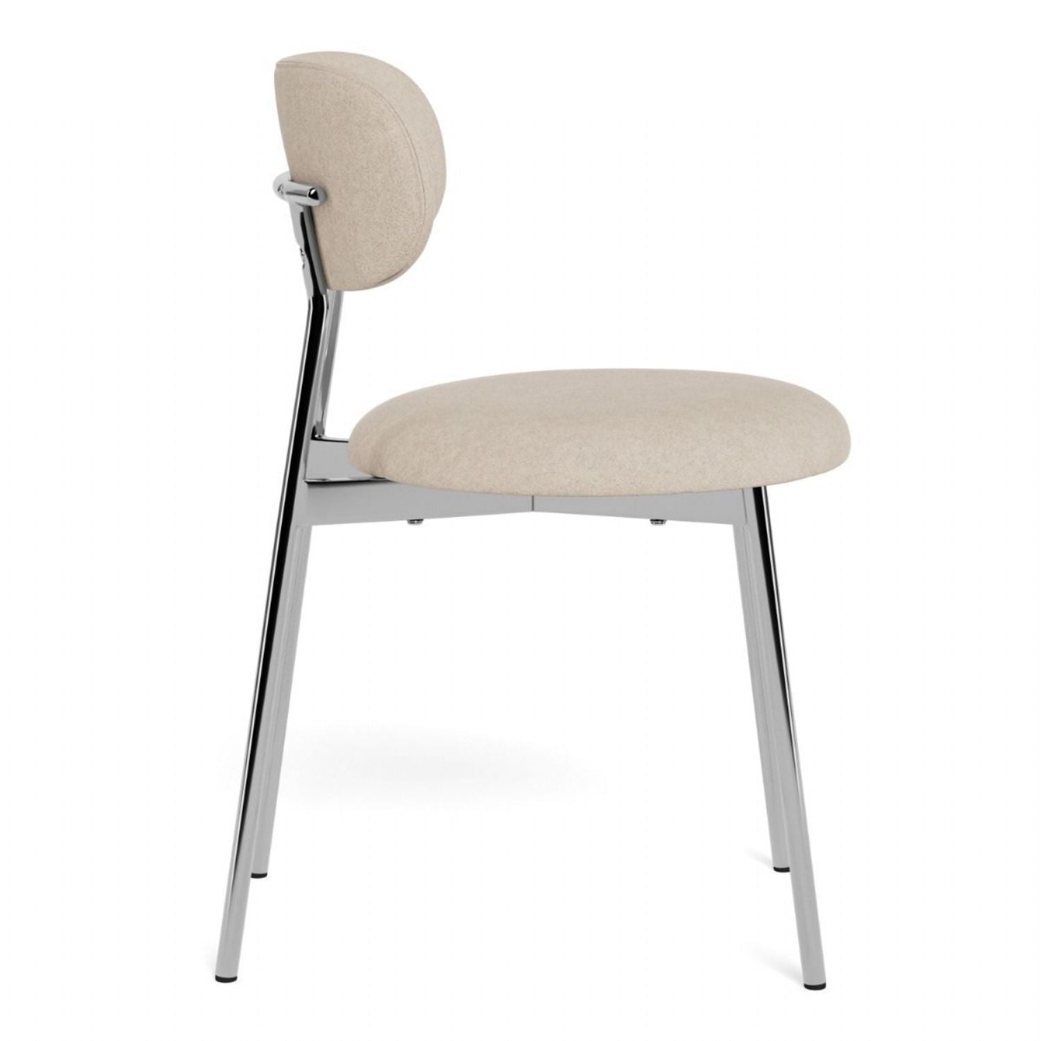 Lyric Dining Chair in Sand Fabric & Chrome Base (Set of 2)