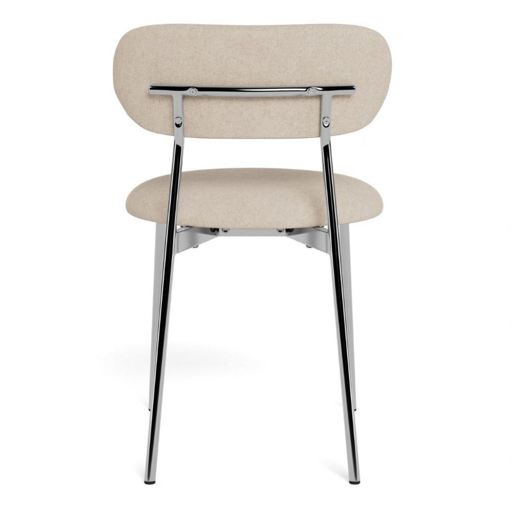 Lyric Dining Chair in Sand Fabric & Chrome Base (Set of 2)