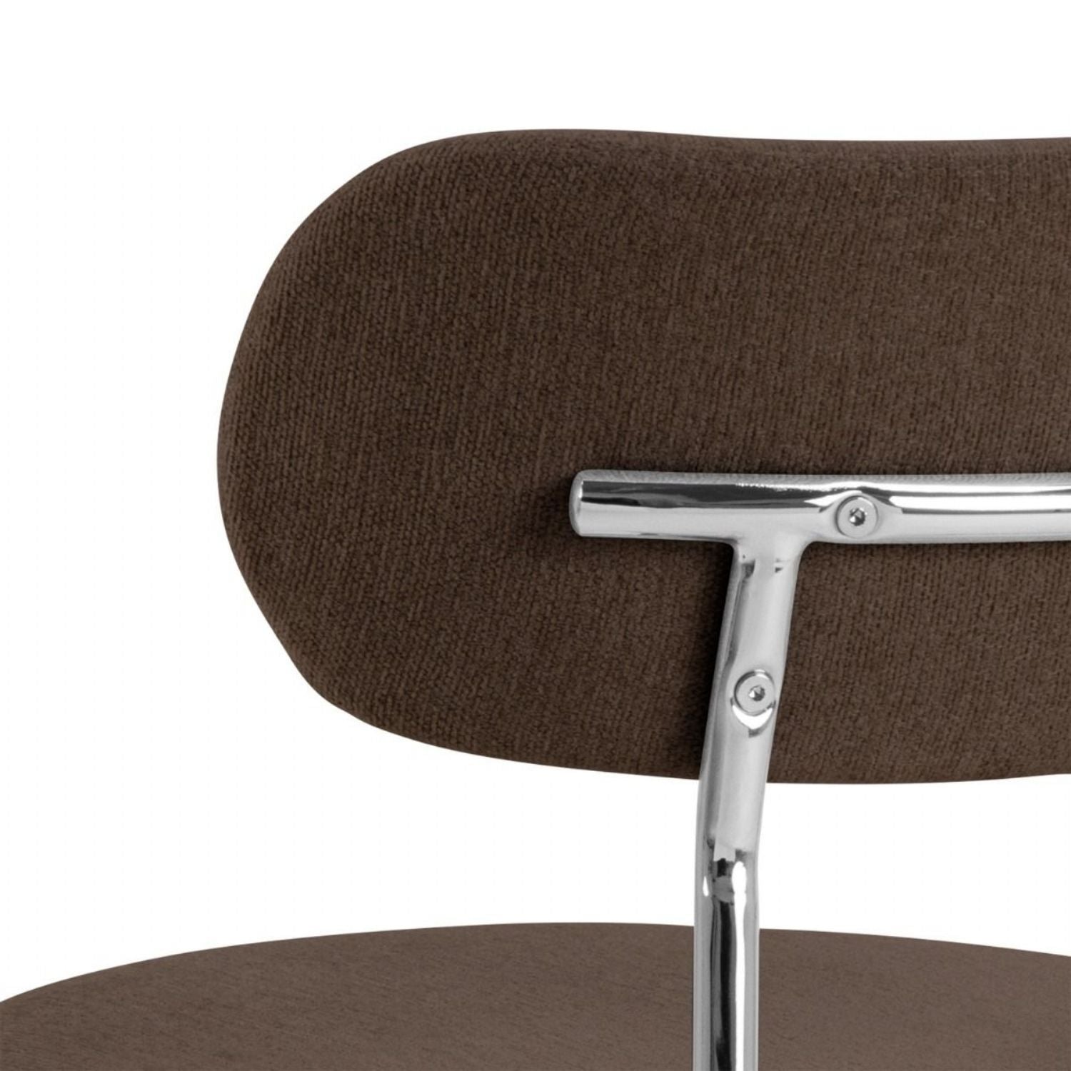 Lyric Dining Chair in Brown Fabric & Chrome Base (Set of 2)