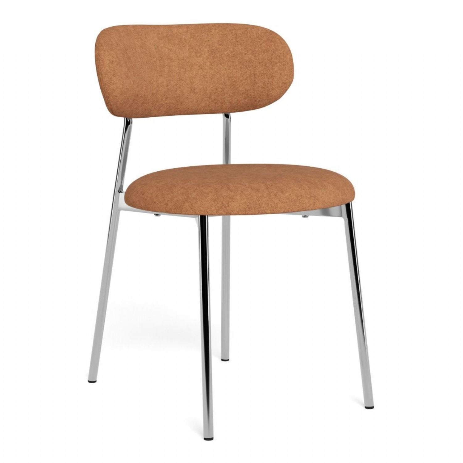 Lyric Dining Chair in Terracotta Fabric &amp; Chrome Base (Set of 2)