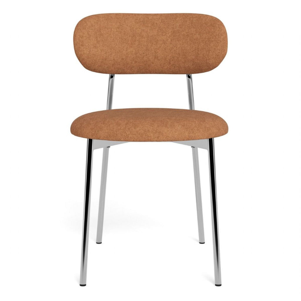 Lyric Dining Chair in Terracotta Fabric & Chrome Base (Set of 2)
