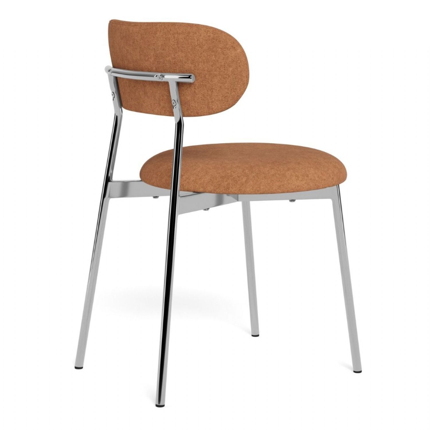 Lyric Dining Chair in Terracotta Fabric & Chrome Base (Set of 2)