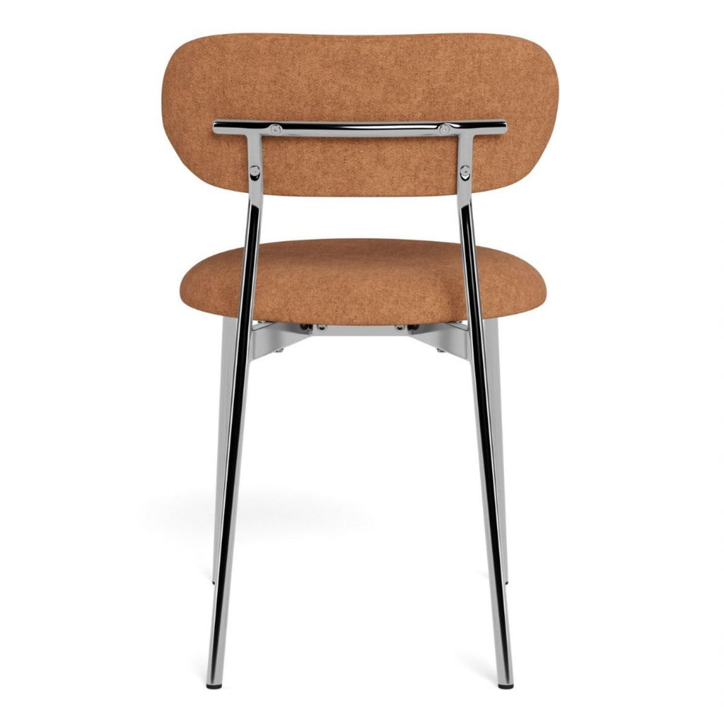 Lyric Dining Chair in Terracotta Fabric & Chrome Base (Set of 2)
