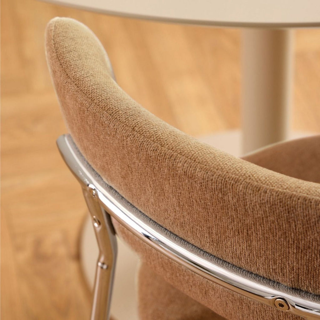 Lyric Dining Chair in Terracotta Fabric & Chrome Base (Set of 2)