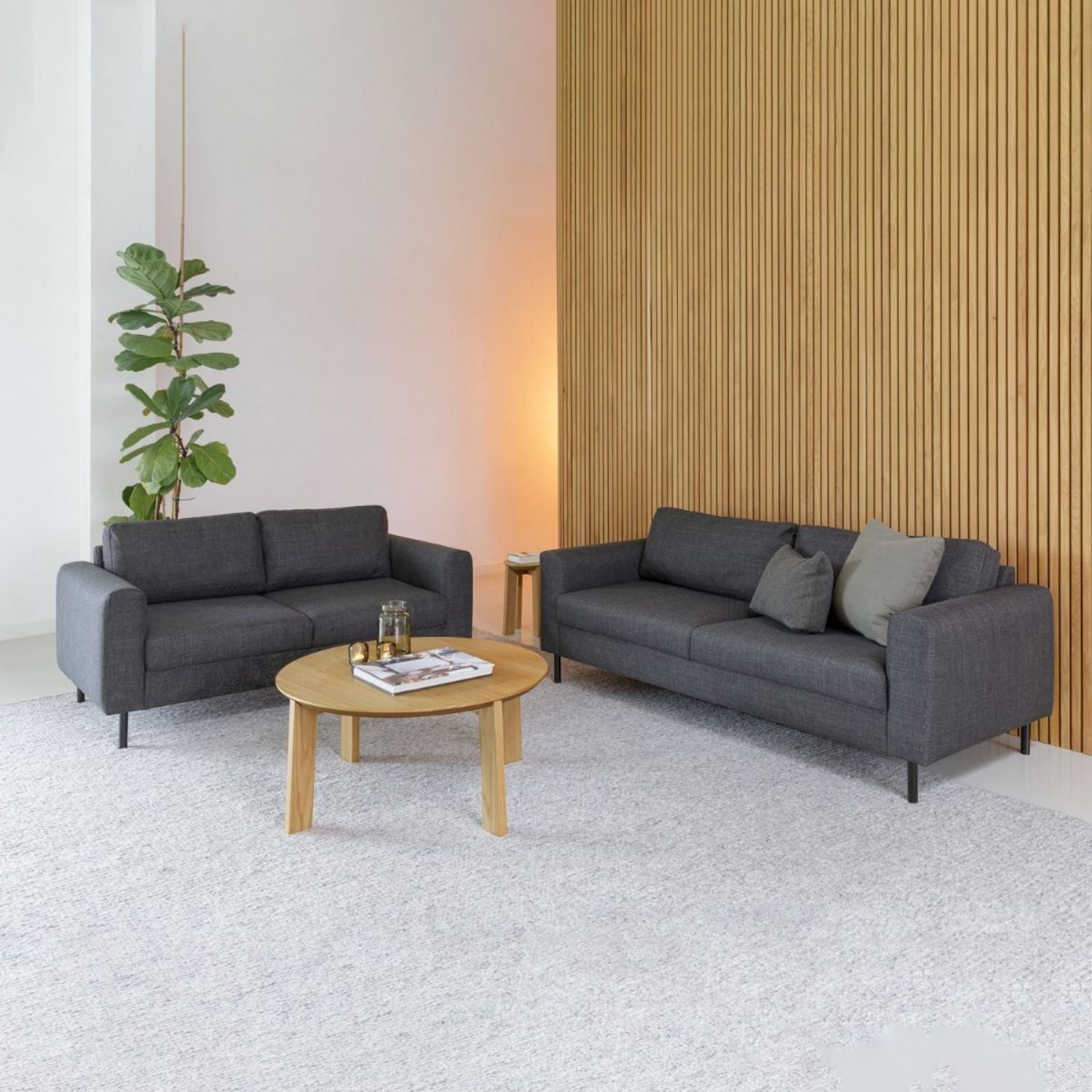 Omaha 3 Seater Sofa in Dark Grey Basel Fabric