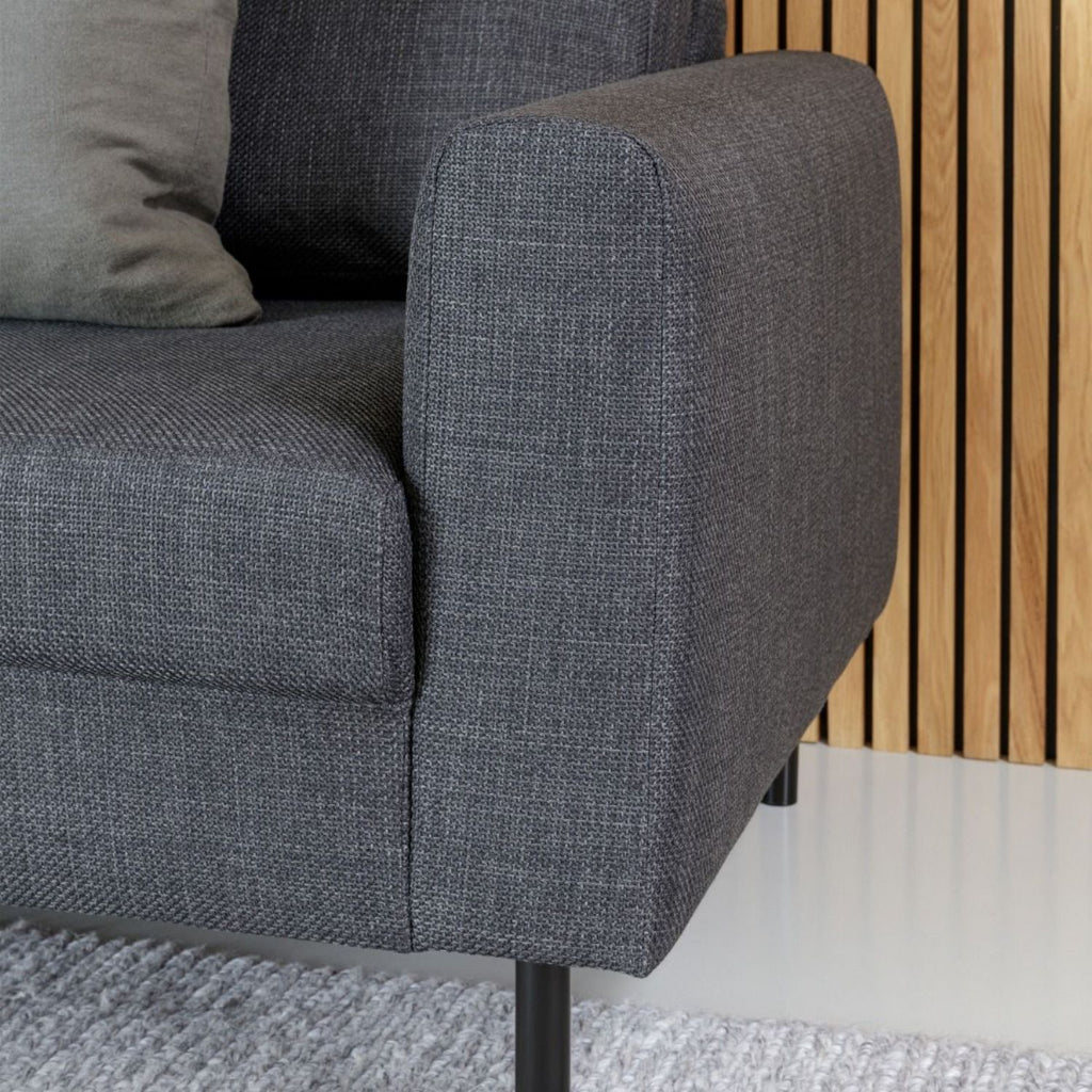 Omaha 3 Seater Sofa in Dark Grey Basel Fabric