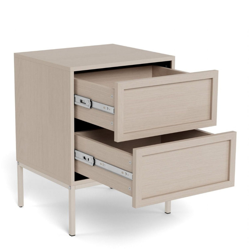 Palmdale Bedside Table with 2 Drawers in Grey