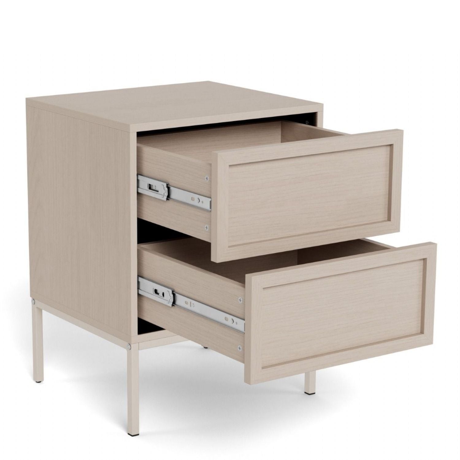 Palmdale Bedside Table with 2 Drawers in Grey