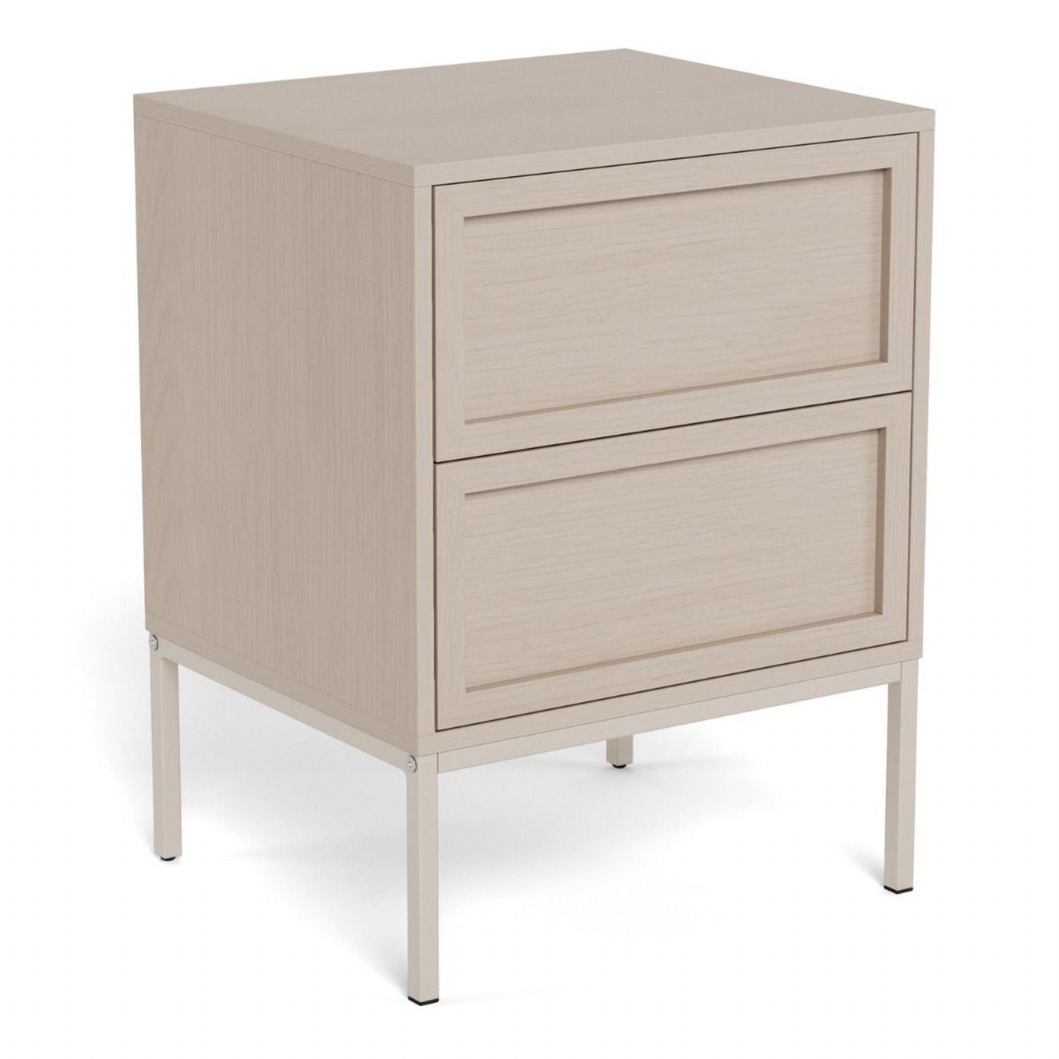 Palmdale Bedside Table with 2 Drawers in Grey