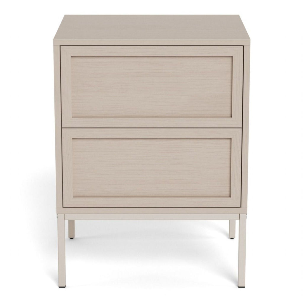 Palmdale Bedside Table with 2 Drawers in Grey