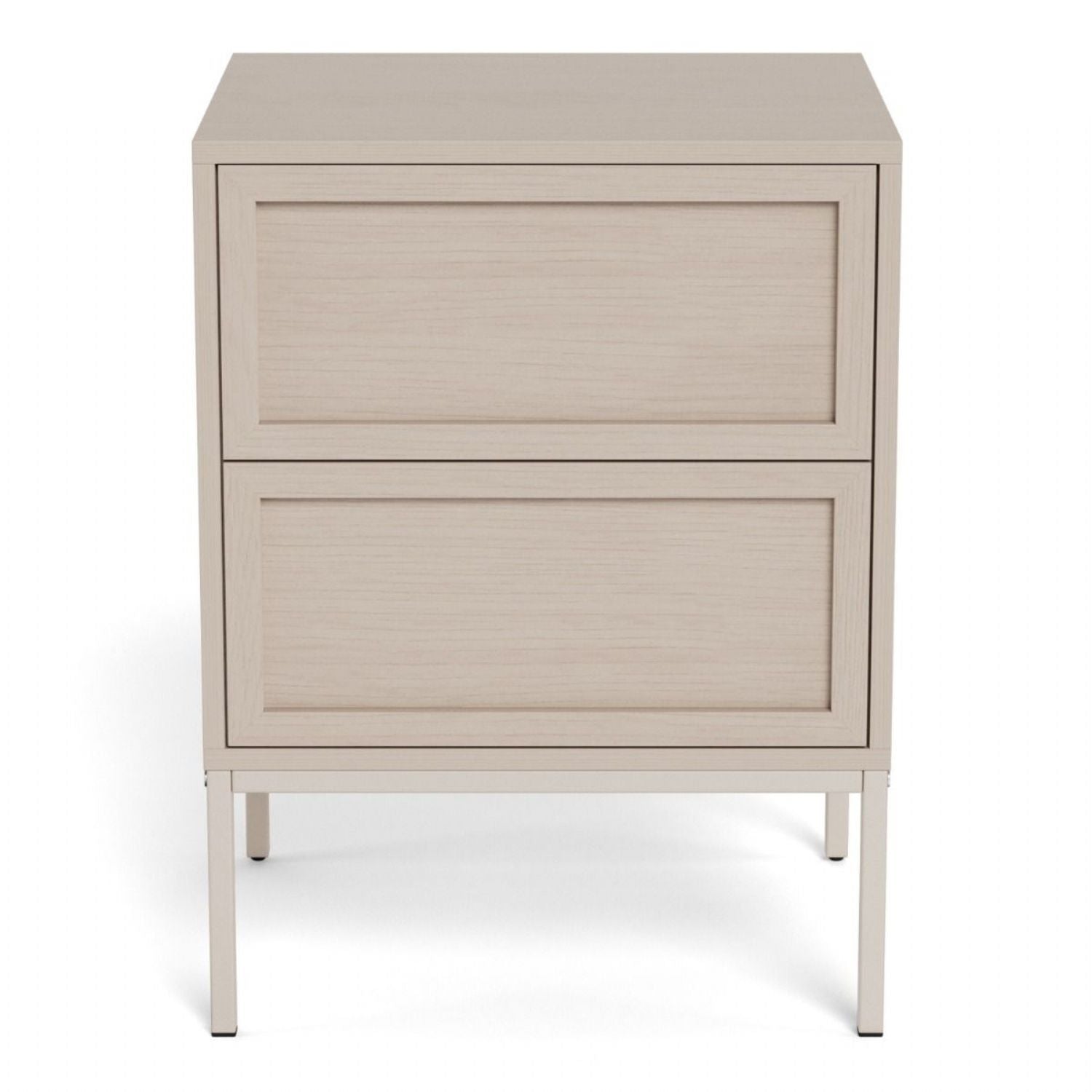 Palmdale Bedside Table with 2 Drawers in Grey