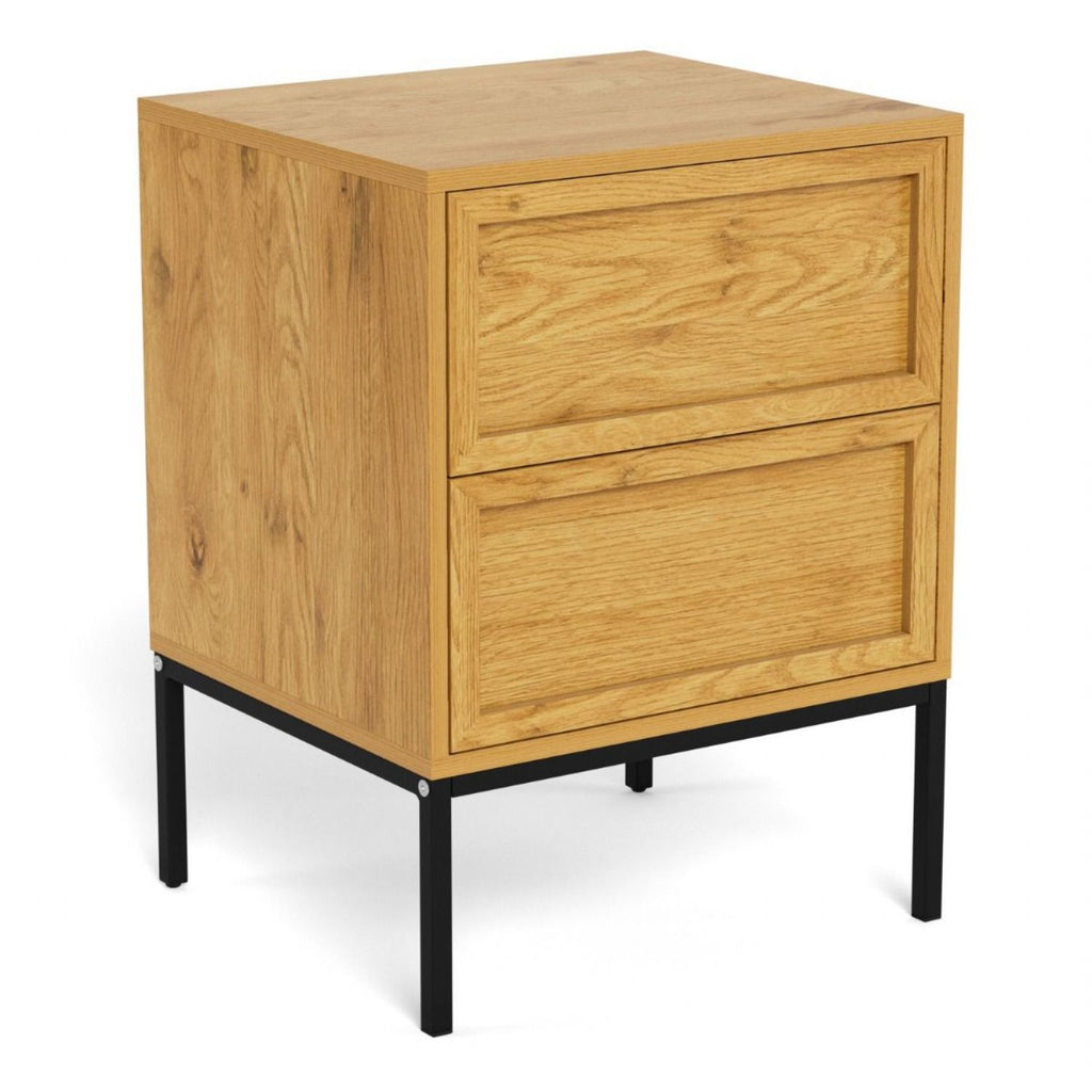 Palmdale Bedside Table with 2 Drawers in Wild Oak
