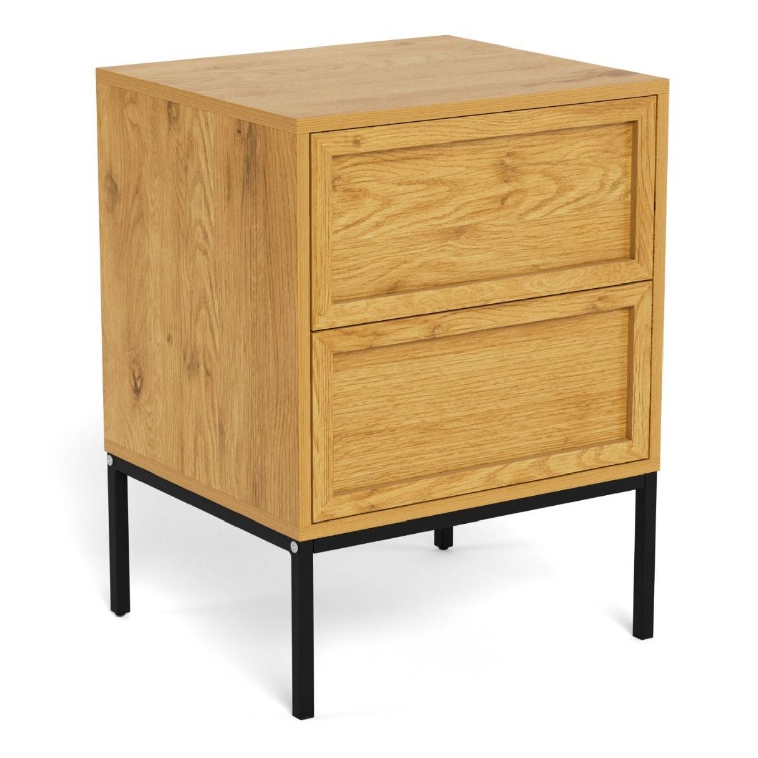 Palmdale Bedside Table with 2 Drawers in Wild Oak