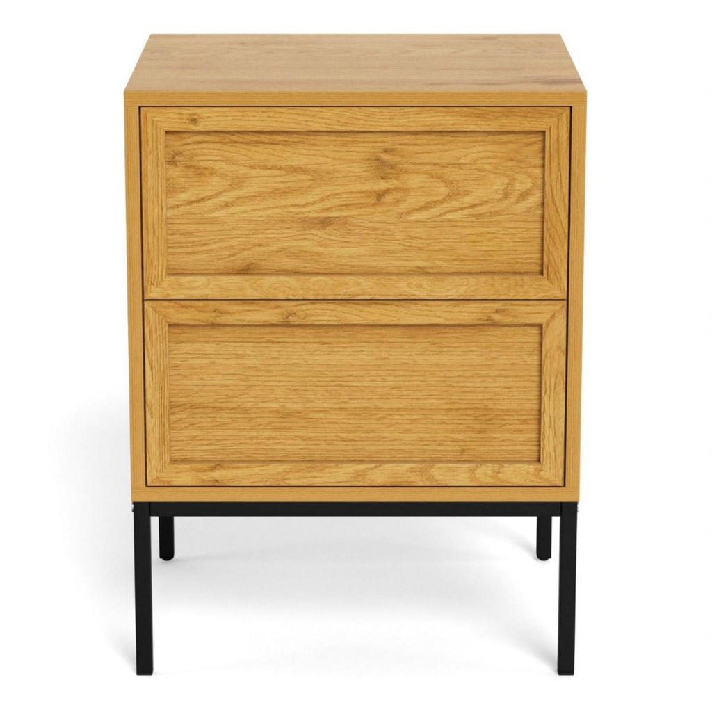 Palmdale Bedside Table with 2 Drawers in Wild Oak
