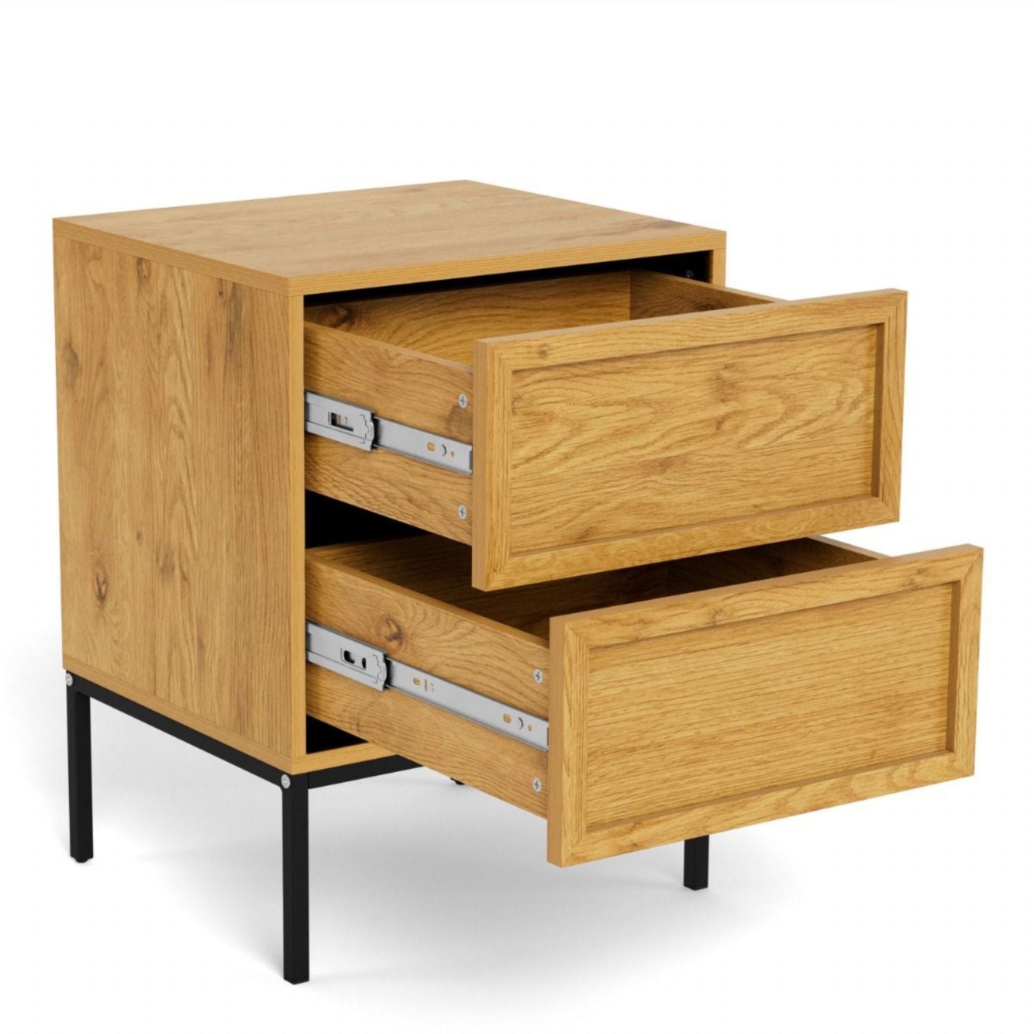 Palmdale Bedside Table with 2 Drawers in Wild Oak