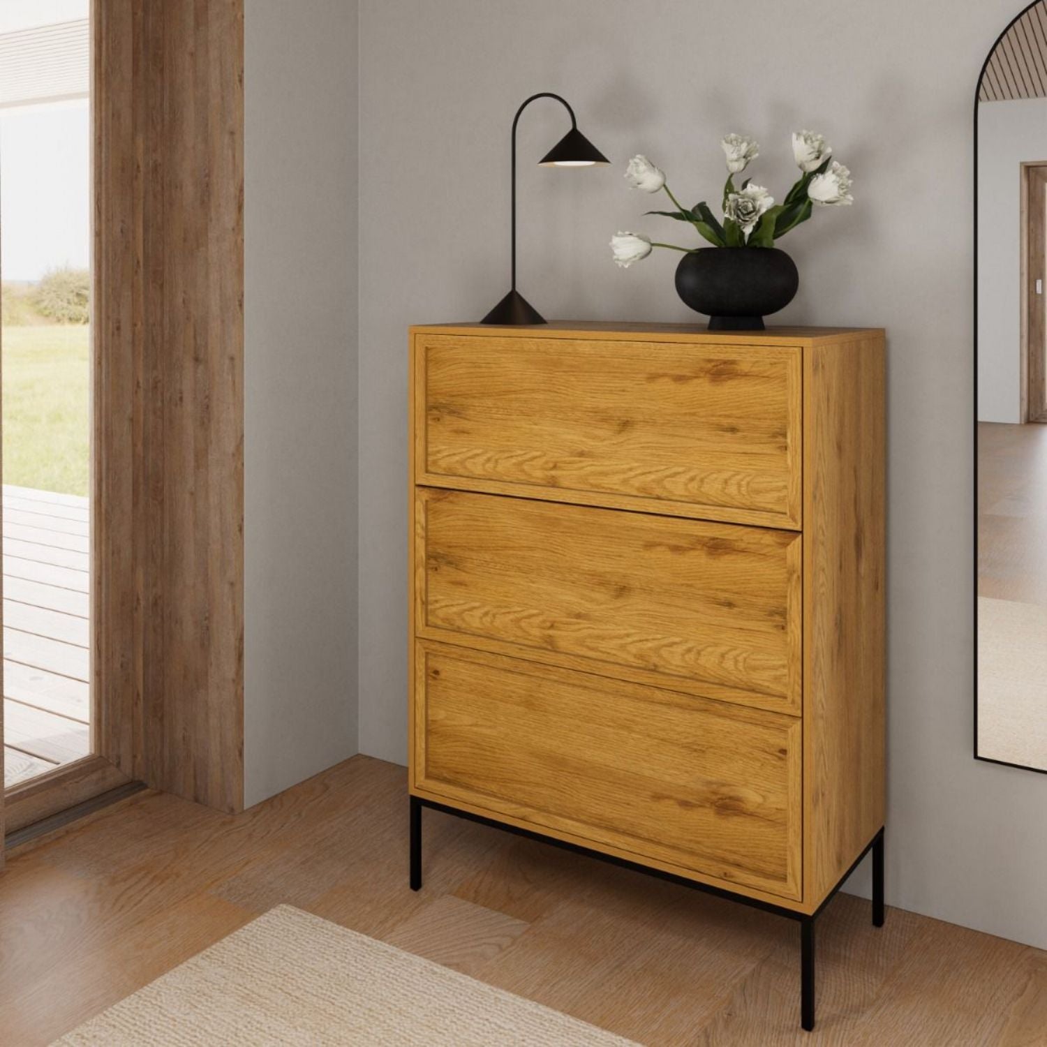Palmdale 3 Drawer Chest in Wild Oak
