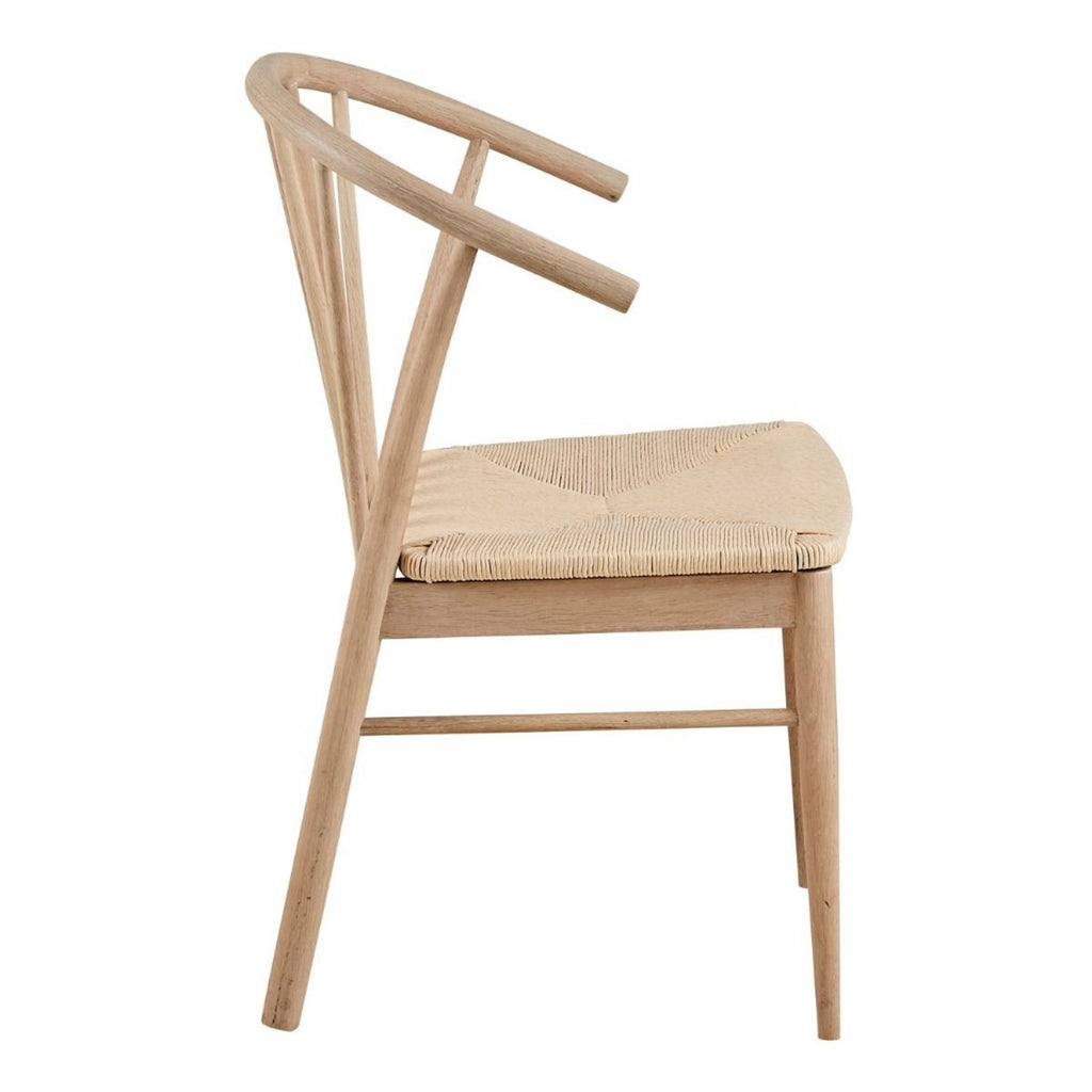 I_Duncan Round Dining Table in White Oak includes 4 Cassandra Dining Chair includes Armrest in White Oak