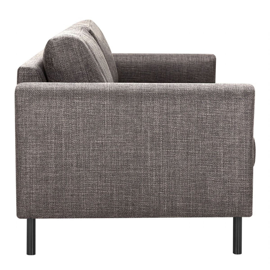 Omaha Set of 2 x 3 Seater Sofas in Basel Light Grey Brown Fabric