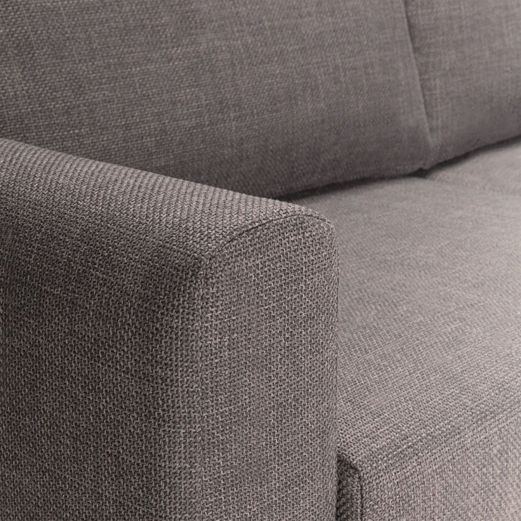 Omaha Set of 2 x 3 Seater Sofas in Basel Light Grey Brown Fabric