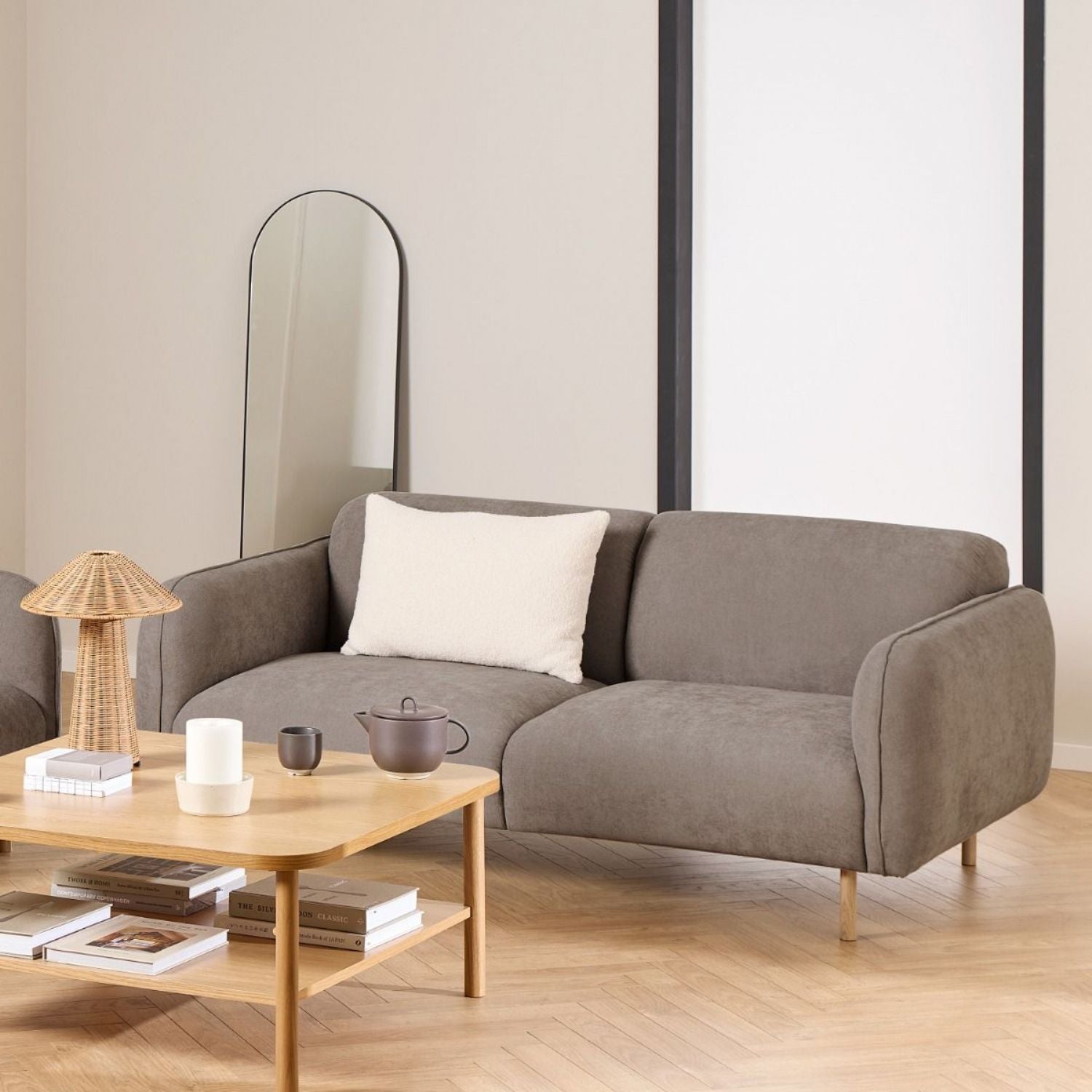 Westham Set of 2 x 2.5 Seater Sofas in Fay Dusty Brown Fabric