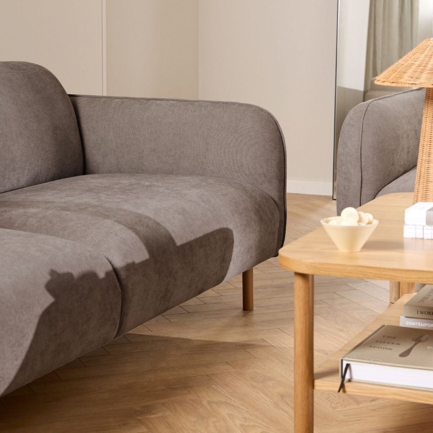 Westham Set of 2 x 2.5 Seater Sofas in Fay Dusty Brown Fabric