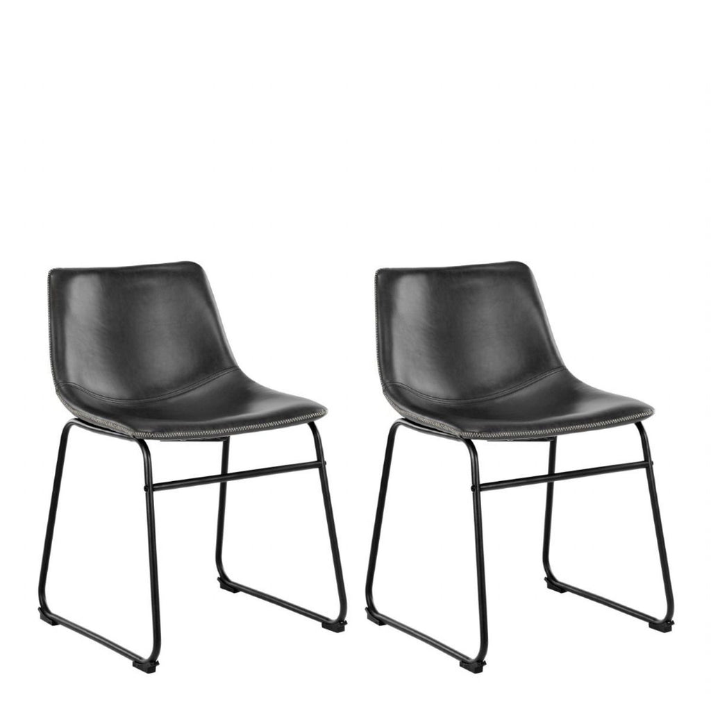 Heaven Round White Polished Marble Dining Table includes 4 I_Oregon Dining Chairs In Black