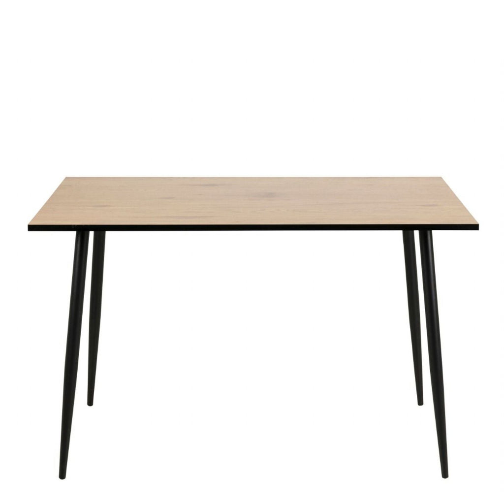 Wilma Dining Table Oak Top & Black Legs 120x75cm includes 4 Celia Dining Chairs in Light Grey