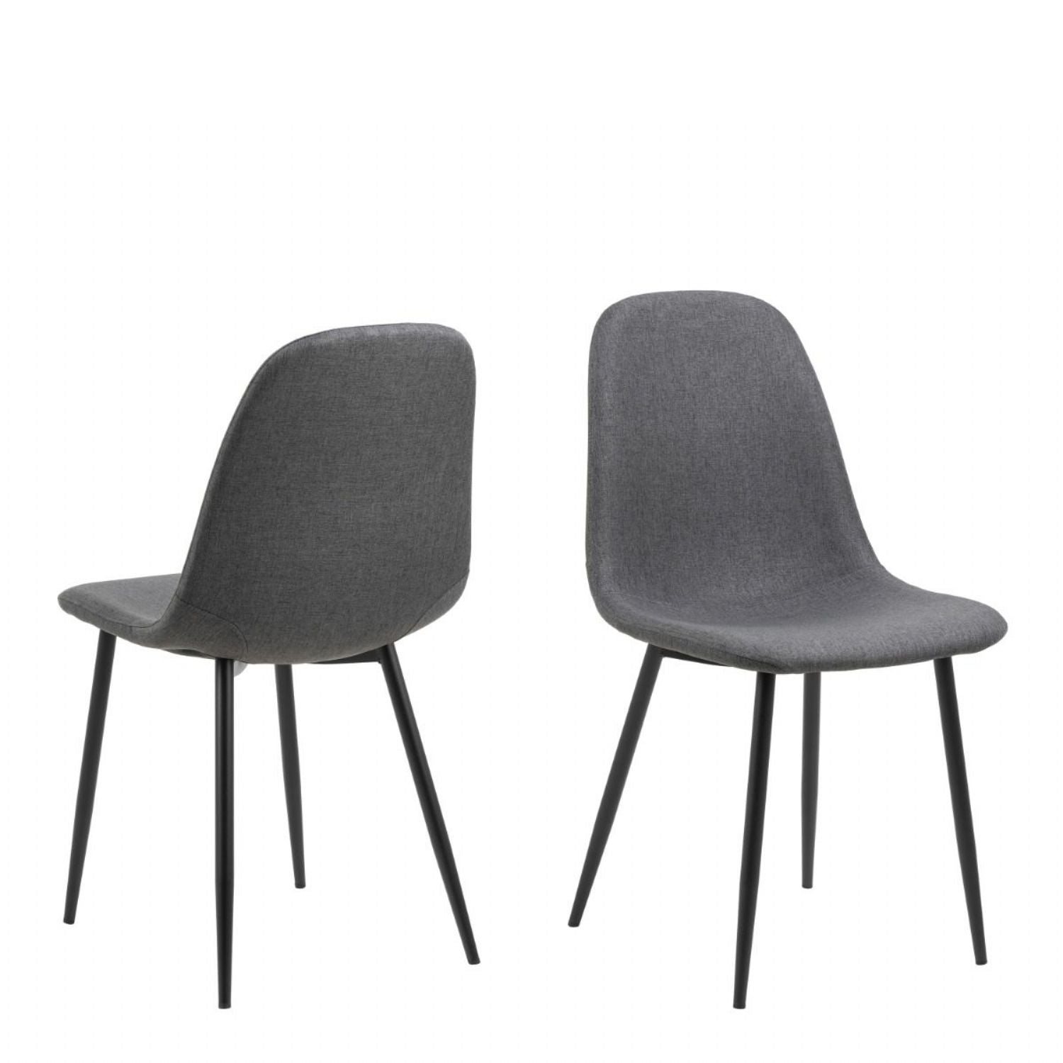 Wilma Dining Table Oak Top & Black Legs 120x75cm includes 4 Celia Dining Chairs in Light Grey