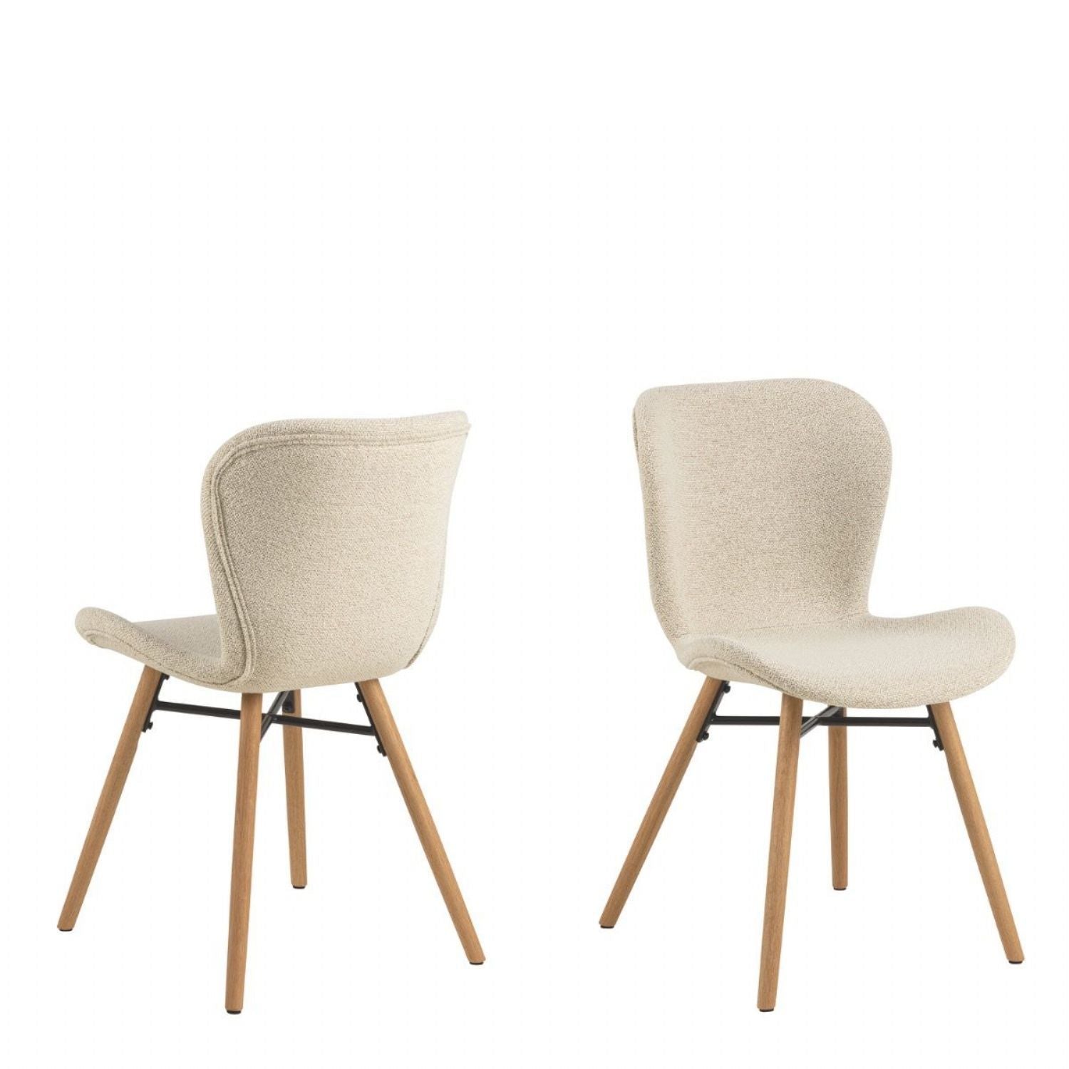 Corby Round Dining Table with White Polished Marble Top & Gold Base inc 4 Batilda Dining Chairs in Cream Oak Legs
