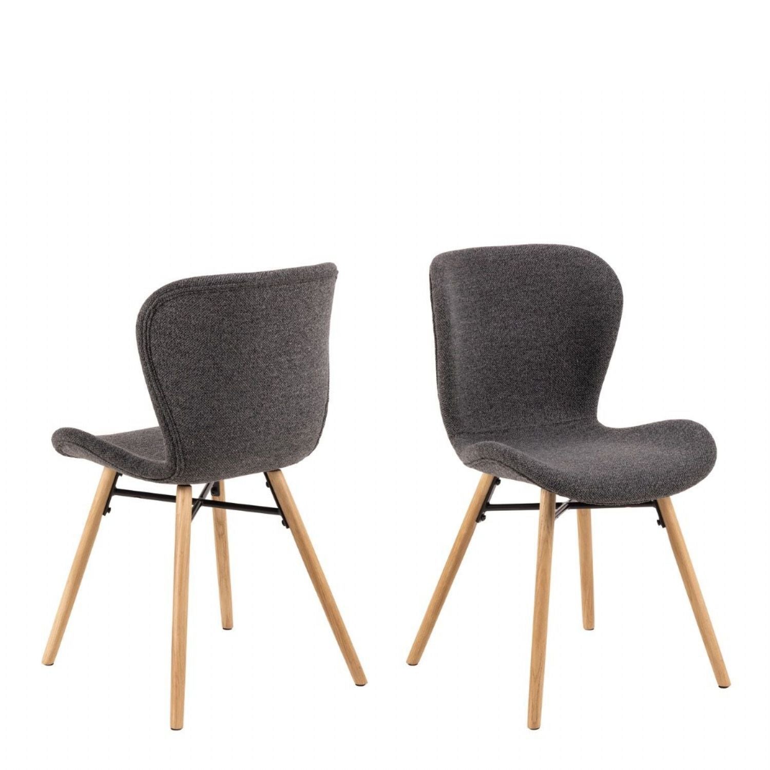 Corby Round Dining Table with White Polished Marble Top & Black Base inc 4 Batilda Dining Chairs in Grey Oak