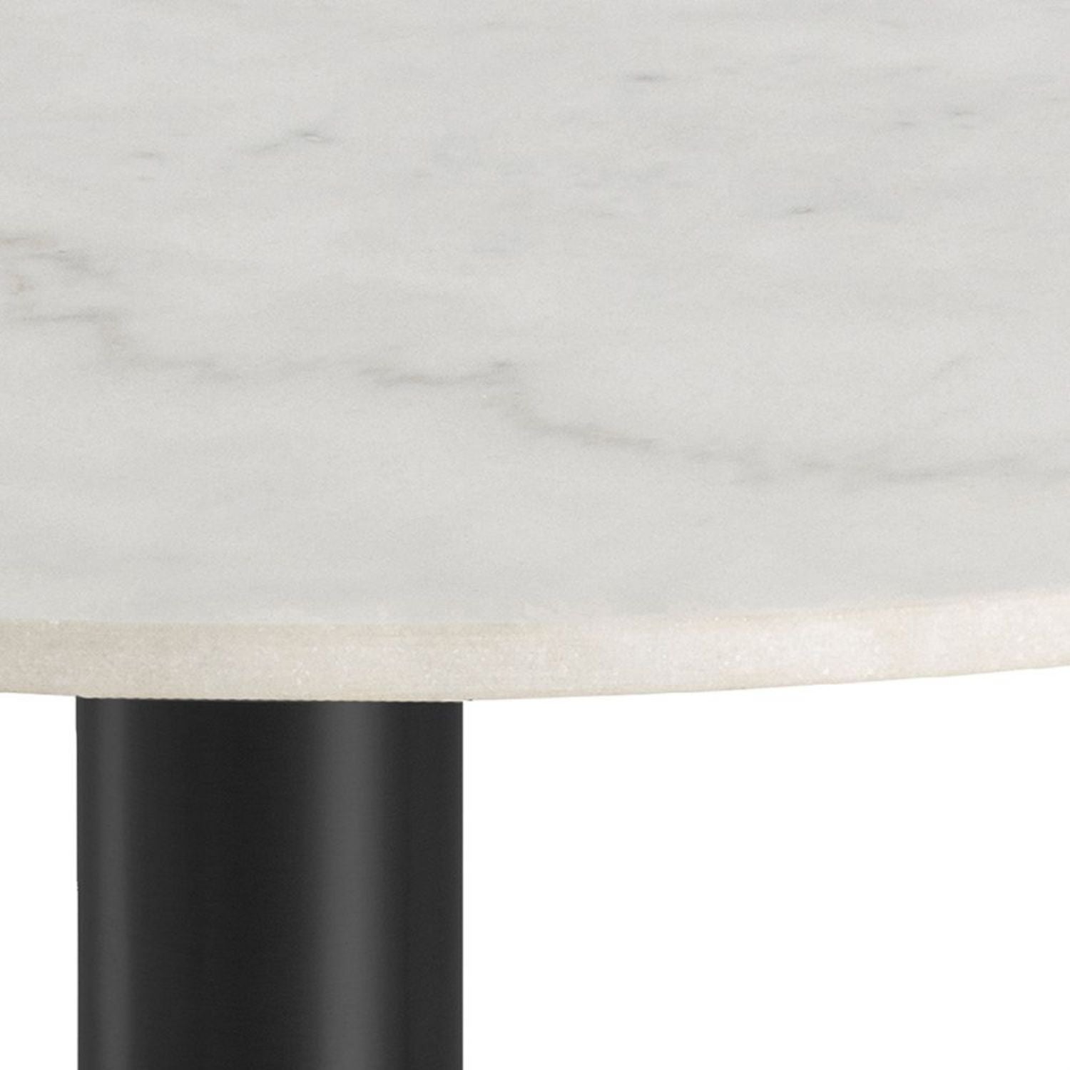 Corby Round Dining Table with White Polished Marble Top & Black Base inc 4 Batilda Dining Chairs in Copper