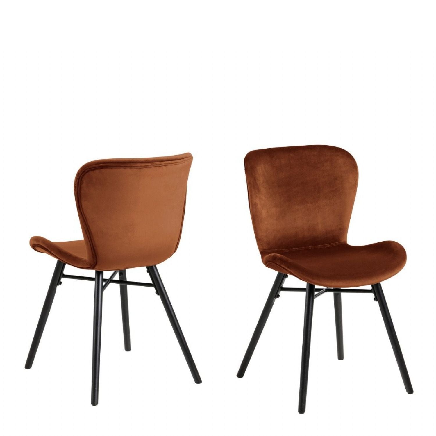Corby Round Dining Table with White Polished Marble Top & Black Base inc 4 Batilda Dining Chairs in Copper