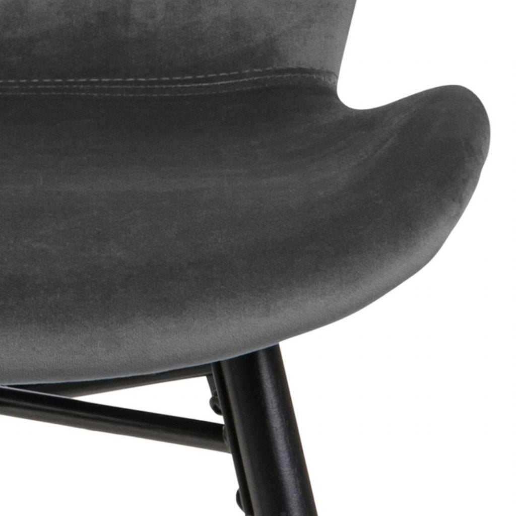 Corby Round Dining Table with White Polished Marble Top & Black Base inc 4 Batilda Dining Chairs in Dark Grey