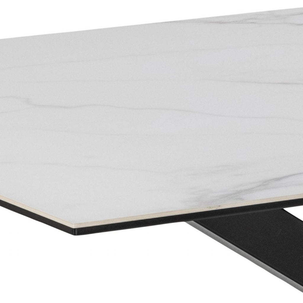 Heaven Dining Table in Ceramic White 160x75.5cm